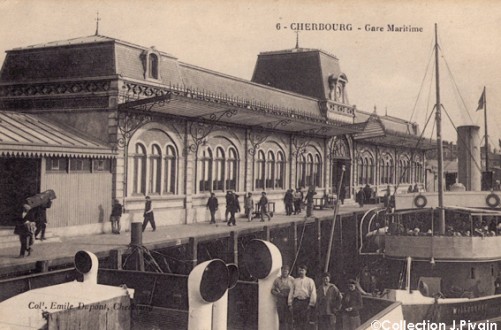 La première gare de Cherbourg, qui accueillait les locaux de la White Star Line et autres compagnies maritimes