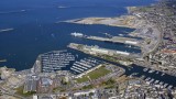 Vue aérienne du port de Cherbourg