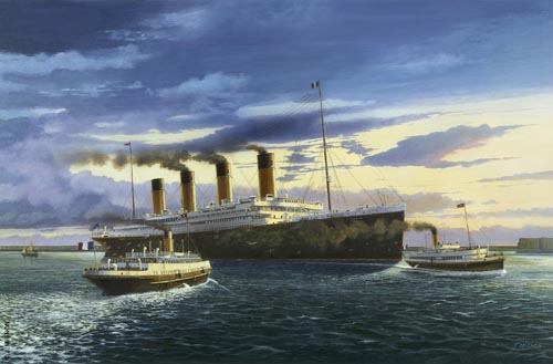 Le Titanic dans la rade de Cherbourg